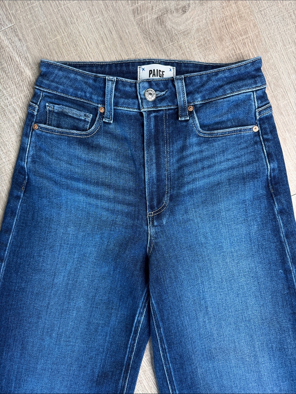PAIGE ANESSA Women’s Blue Wide-Leg High-Rise Jeans - Picture 3 of 10